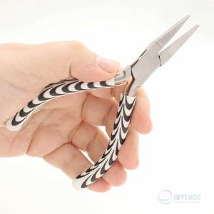 คีมปากแบนสแตนเลส ลายซีบร้า ขนาด 5 นิ้ว ด้ามจับสบายพร้อมสปริงคู่ เครื่องมือทำเครื่องประดับสำหรับสร้อยข้อมือ - Product Image 6