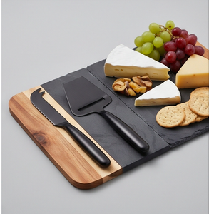 Juego de 2 cuchillos para queso de acero inoxidable negro, espátula y servidor, aptos para lavavajillas, utensilios para queso para uso en la cocina - Product Image 5