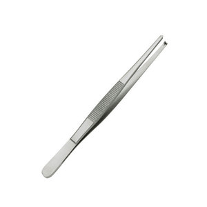 Pince à tissus manuelle de qualité supérieure pour dissection, 4,5 po (11,43 cm), à bout arrondi, 1x2 dents, droite, anatomique - Product Image 4