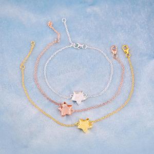 Handmade Sterling <b>Silver</b> 18K Gold Plated 10mm Star Blank Bezel Cup Chain <b>Bracelet</b> Setting Breastmilk Keepsake DIY Resin Bag - Product Image 4