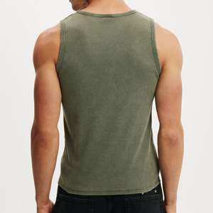 Panel Design Men Custom <b>Make</b> <b>Your</b> <b>Own</b> Design Wholesale Streetwear Fashionable Plain Summer Wear 100% Cotton Quick Dry Tank Top - Product Image 2