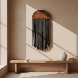Bohemian Macrame Wall Hanging Natural Fiber Vertical Design Irregular Shape Home Decor Living Room Art Piece <b>Single</b>-Piece - Product Image 2
