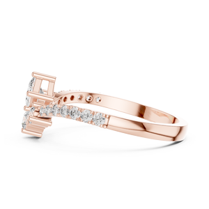 14K Gold Stunning Princess Cut Four <b>Stone</b> Accent Diamond Ring - Product Image 5