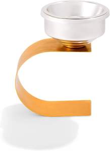 Support diffuseur de parfum style nordique, élégant brûleur d'encens architectural doré avec coupelle argentée brossée pour Oud, résine et charbon - Product Image 5