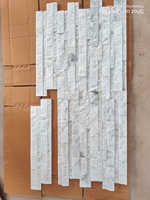 DECOR STONES Panneau mural en marbre blanc indien, pierre de parement extérieure, aspect naturel rustique durable, 150x600mm, le plus vendu
