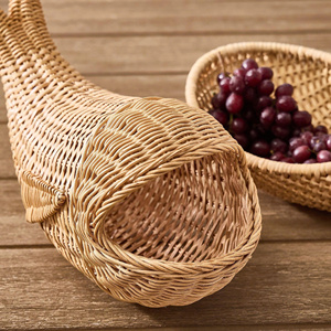 Adorno de mimbre en forma de cereza, hecho a mano, decoración colgante de frutas para mesa, escultura, decoración para el hogar y fiestas - Product Image 3
