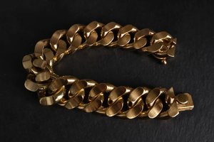 สร้อยข้อมือแบบโซ่ชุบทองคำแท้ 18K สำหรับผู้ชาย สไตล์ฮิปฮอป เครื่องประดับโลหะผสม สร้อยข้อมือแฟชั่น - Product Image 3