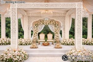 Mandap de Cristal con Acabado Real para Bodas del Sur de la India, Pilares Kalasham, Decoración de Mandap para Bodas Asiáticas en EE. UU. con Aspecto Brillante, Mandap Pushpa en EE. UU. - Product Image 6