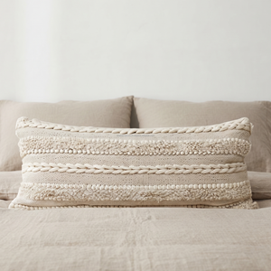 14 x 32 Inches Boho Cozy Lumbar Cushion Cover – Long <b>Decorative</b> <b>Pillow</b> for Sofa, Bed & Bench - Product Image 1