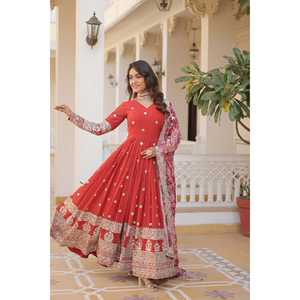 Vestido de Diseñador KAVITA' KA-131 Rojo Talla XS [34] - Product Image 1