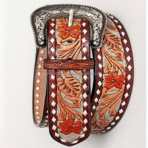 Cinturón de vaquero de herramientas occidentales de cuero de vaca de grano completo, diseño personalizado, cinturón de cuero mecanizado hecho a mano a precio al por mayor, todos los tamaños - Product Image 5