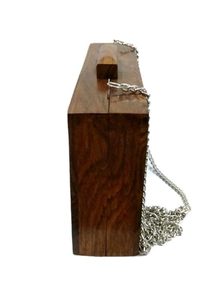 Pochette en bois haut de gamme, sac à main de soirée design et abordable pour femme, idéal pour les mariages, les fêtes et les célébrations - Product Image 3