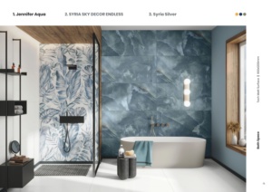 กระเบื้องพอร์ซเลนเคลือบเงา Velvat Collection GHR Surface ขนาด 600x1200 มม. ลายผ้า ดีไซน์โพสต์โมเดิร์น สำหรับตกแต่งผนังภายในห้องน้ำ บ้านพักตากอากาศ - Product Image 3