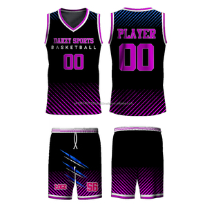 Maillot de basket-ball unisexe grande taille personnalisé réversible, séchage rapide, respirant, antibactérien, 100% polyester, uniforme d'été imprimé - Product Image 5