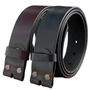 Cinturón de Cuero Genuino de la Mejor Calidad con Hebilla Cuadrada de Aleación para Uso Casual con Longitud Personalizada - Product Image 3