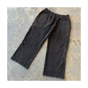Pantalon de survêtement en toile pour homme, taille mi-haute, coupe droite, tendance, écologique, respirant, séchage rapide, pour les professionnels de la vente en gros - Product Image 2