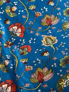 Tela de terciopelo de algodón estampada a mano, color verde azulado, con diseño floral, para tapicería, acolchado y decoración, tela de alta calidad, terciopelo natural, algodón de lujo - Product Image 6