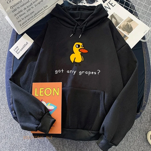 Sweat-shirts à capuche pour femmes The Duck Song Got Any Grapes imprimés, doux et confortables pour l'hiver, style streetwear - Product Image 6