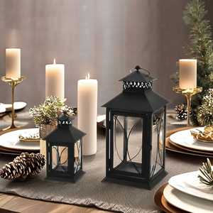 Centros de mesa de boda, portavelas decorativo de Metal de acero inoxidable, Color negro, venta al por mayor - Product Image 3