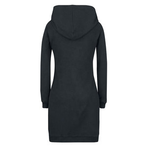 Robe Sweatshirt à Capuche Extensible Couleur Personnalisée Manches Longues Moulante Mini Robe Hiver 100% Coton Polaire Haute Qualité Quotidienne - Product Image 2