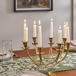 Fancy Metal Candelabra With Five Arms Green Base Decorative Home <b>Candle</b> <b>Holder</b> - Product Image 4