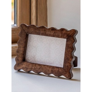 Wholesale Custom Scalloped Solid Wood Photo <b>Frame</b> Vintage Beaded Rustic Picture <b>Frame</b> for Tabletop & <b>Wall</b> Natural - Product Image 3