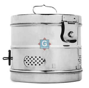 Tambores de acero inoxidable para apósitos, diámetro 190 mm, para uso clínico y hospitalario - Product Image 1