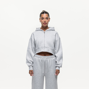 Ensemble <span class=keywords><strong>2</strong></span> pièces personnalisé pour femme en coton 100% vintage délavé à l'acide, avec broderie 3D, comprenant un sweat à capuche demi-zip à manches courtes et un pantalon de jogging, imprimé graphique - Product Image 6