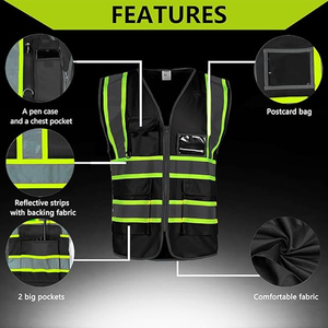 Gilet de sécurité personnalisé ZOHSUB POWER INDUSTRY, classe 2 ANSI, réfléchissant, imperméable, polyester, multi-poches, logo personnalisé, pour hommes - Product Image 2