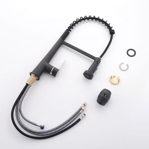 Rubinetto da Cucina Moderno Commerciale con Doccetta Estraibile Nero per Lavello - Product Image 1