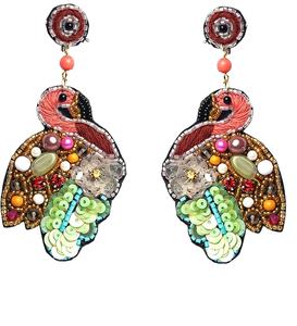 Boucles d'oreilles en perles de conception d'oiseau de bourdonnement faites à la main bijoux de perles de rocaille légères pour hommes et femmes boucles d'oreilles en perles de rocaille de conception personnalisée - Product Image 1