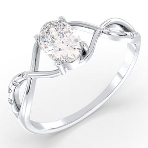 REYES High Quality 925 Sterling Silver Engagement Solitaire Rings Oval Cut 0.78 Carat GRA Certified Moissanite Ring For Women - Product Image 2