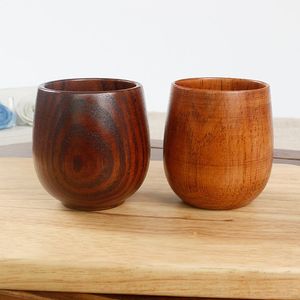 Handmade Wooden Tea Cup Portable Coffee Mug Japanese Style Brown <b>Drinkware</b> for Home Camping Office - Product Image 2