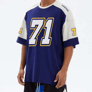 Camiseta de Jersey Extra Grande para Hombre, Número 71, Estampado Gráfico, Estilo Universitario, Manga Corta, Cuello Redondo, Ropa Urbana, Hip Hop, Informal, Holgada - Product Image 2