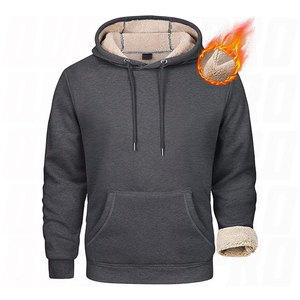 Sudadera con Capucha para Hombre, Forrada con Sherpa, Cálida, Gruesa, para Invierno, con Logotipo Bordado en el Cuello - Product Image 1