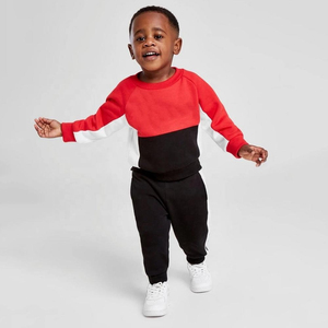 Conjunto deportivo de invierno con capucha para niños y niñas, de algodón 100% de primera calidad, liso y sencillo. - Product Image 3