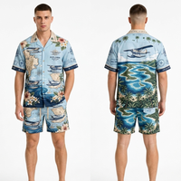 Ensembles de shorts décontractés pour hommes, beige, style vintage, imprimés par sublimation, résistants à la décoloration, directement de l'usine