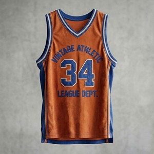Maillot de basket vintage personnalisé pour homme, orange rétro, en maille respirante, uniforme de sport vierge, vente en gros - Product Image 3