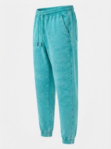 Pantalon de jogging en molleton épais délavé à l'acide, style vintage, confortable, décontracté, pour l'entraînement, la détente et le quotidien - Product Image 3