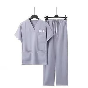 Design Stretch Spandex Twill Zipper Top Cargo Pocket Medical <b>Scrubs</b> Jogger Pants Hospital Uniforms Unisex Nursing <b>Scrub</b> <b>Sets</b> - Product Image 1