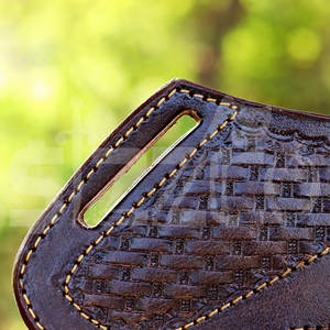 Étui à couteau en cuir véritable fait main OEM, type pancake, pour ceinture, pour droitier, idéal comme cadeau - Product Image 3