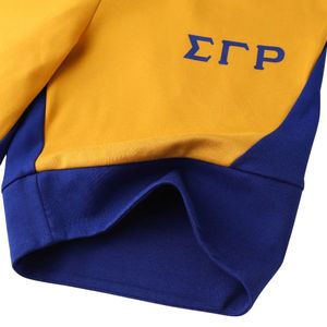 Shorts en molleton technique Sigma Gamma Rho SGRho bleu et or, vêtements grecs haut de gamme, shorts athlétiques de sororité - Product Image 6