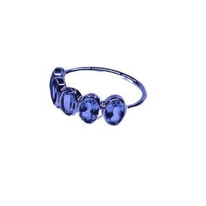 Wedding Wear 925 Sterling Silver Gold Plated Jewelry Blue Topaz Gemstone Women Wear Classic <b>Couple</b> <b>Ring</b> - Product Image 2