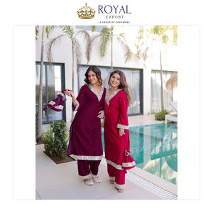 Nouvelle arrivée de vêtements pakistanais de créateurs, collection ethnique de costumes en velours avec broderies à bas prix - Product Image 5