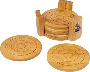 Posavasos de madera y vidrio, Posavasos de madera para mesa, Posavasos de madera hechos a mano, Posavasos de madera maciza, Posavasos de madera de mango, Posavasos de madera de acacia - Product Image 4