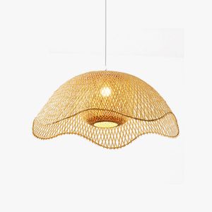 Handmade Modern Boho Rattan Bamboo Lampshade Eco-Friendly <b>Remote</b> <b>Control</b> Adjustable Height Energy Saving Floor Lamp - Product Image 2