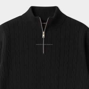 Men's <b>Cable</b> <b>Knit</b> <b>Sweater</b> Casual Long Sleeve Mock Neck Pullover Jumper Slim Fit Winter Warm Breathable Wool/Acrylic - Product Image 6