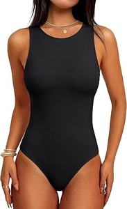 Body de Mujer de Color Sólido, Sin Costuras, Cuello Redondo, Sin Mangas, Elástico, Transpirable, Ajustado, Traje de Baño, Ropa de Verano - Product Image 2