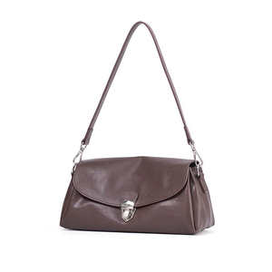 Sac fourre-tout en cuir véritable taille moyenne, très tendance, pour femme, style messager - Product Image 5
