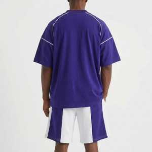 Ensemble décontracté deux pièces pour homme, t-shirt et short vert sarcelle avec bordure contrastante, détail poche, style streetwear, idéal pour l'été – Vente en gros - Product Image 5